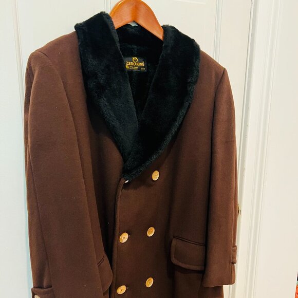 Vintage Zero King - Double Breast Wool Coat Size Large 42 L - Picture 4 of 16